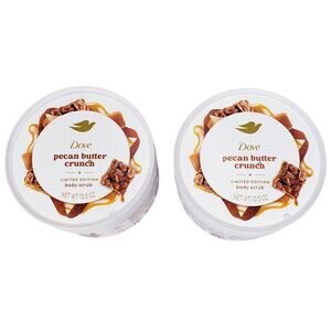 NEW DOVE Limited Edition Pecan Butter Crunch Body Scrub 10.5 oz. Each ~ Set of 2